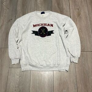 Men’s American Vintage 90s Embroidered Golf Crew Neck Gray Size XL Longsleeve